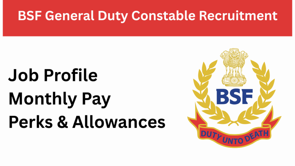 BSF General Duty Constable Recruitment: Salary, Perks, and Career Growth